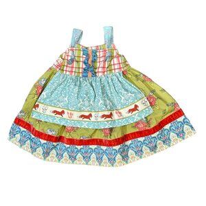 Matilda Jane Good Cheer Knot Apron Dress Sz 2